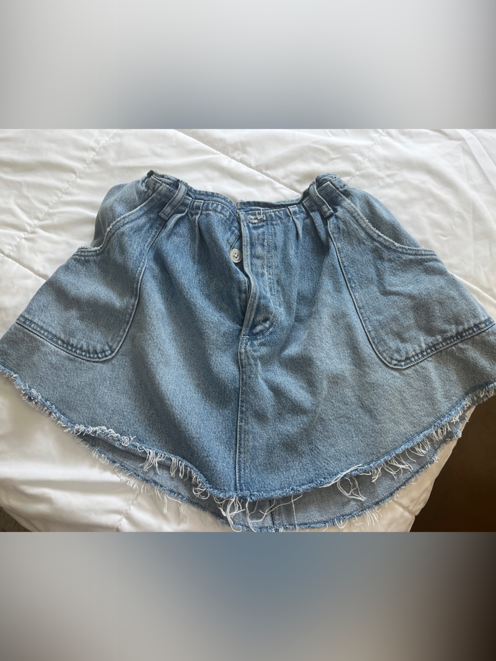 Light Blue Denim Mini Skater Skirt Pilcro S